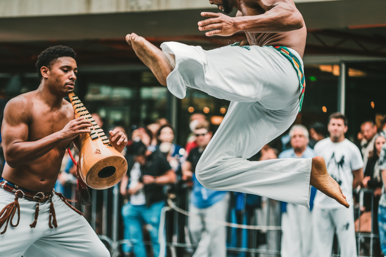 Capoeira: une démonstration entre sport, musique et discipline: La présence de la capoeira donne à l'événement une dimension différente de la simple récréation. Selon Charente Libre, cette pratique a été intégrée à la programmation, offrant aux enfants un aperçu d - illustration